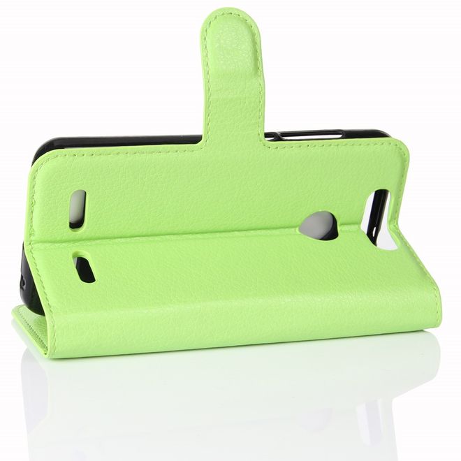 ZTE Blade V8 Lite Handy Hülle - Case aus Leder - mit Litchitextur und Standfunktion - grün