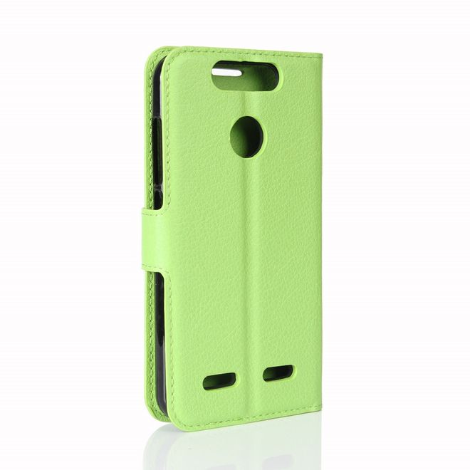ZTE Blade V8 Lite Handy Hülle - Case aus Leder - mit Litchitextur und Standfunktion - grün