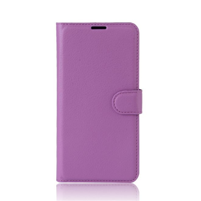 ZTE Blade V8 Lite Handy Hülle - Case aus Leder - mit Litchitextur und Standfunktion - purpur