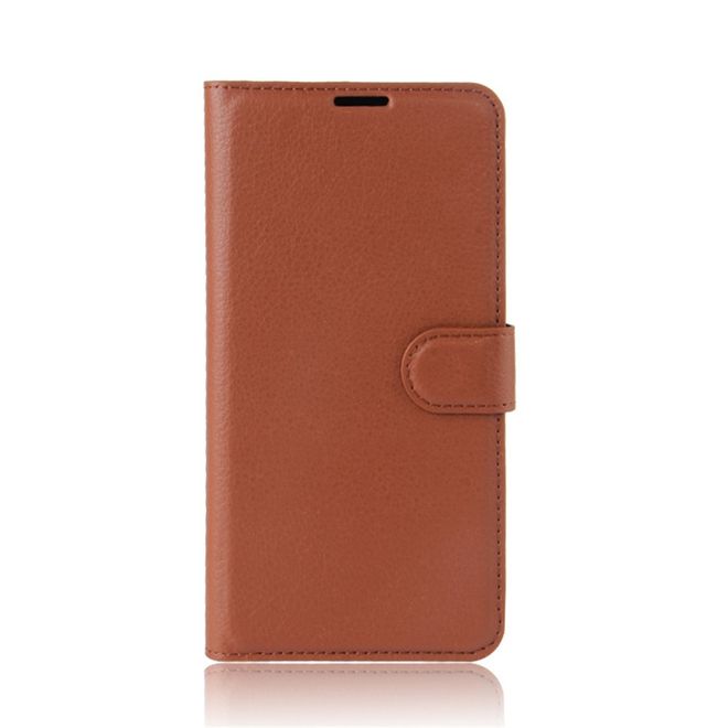 ZTE Blade V8 Lite Handy Hülle - Case aus Leder - mit Litchitextur und Standfunktion - braun