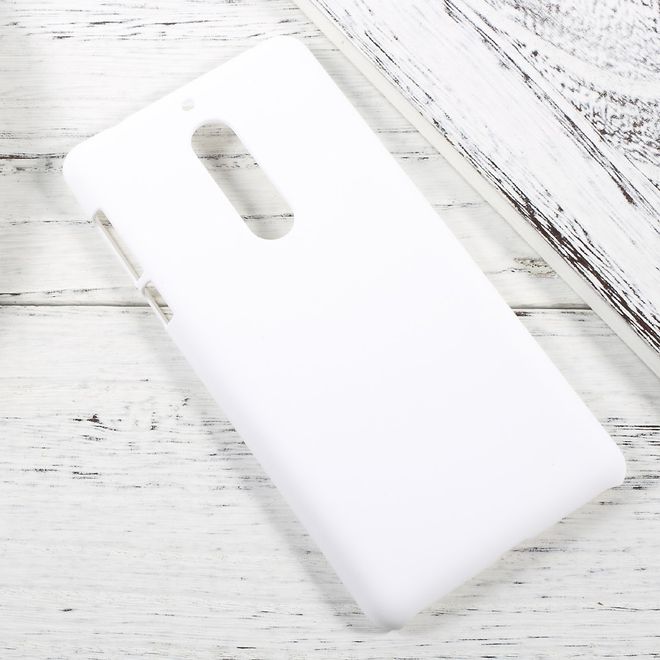 Nokia 5 Handyhülle - Hardcover aus Plastik - gummierte Oberfläche - weiss