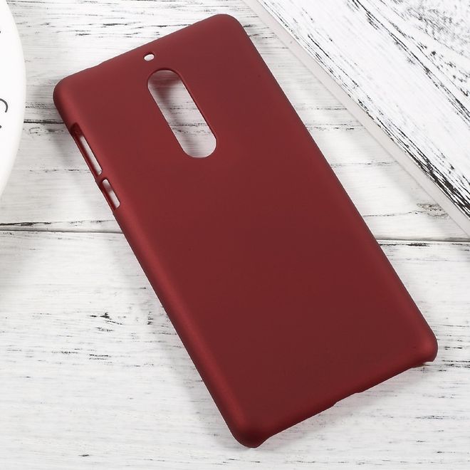Nokia 5 Handyhülle - Hardcover aus Plastik - gummierte Oberfläche - rot