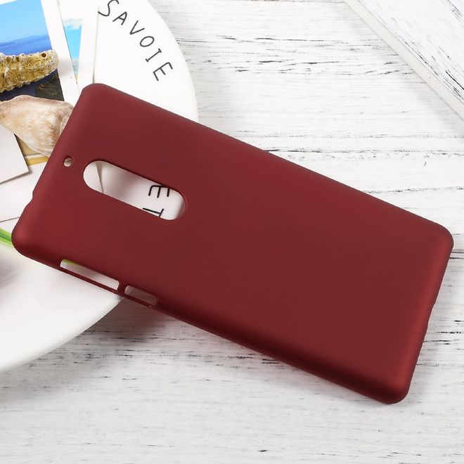 Nokia 5 Handyhülle - Hardcover aus Plastik - gummierte Oberfläche - rot