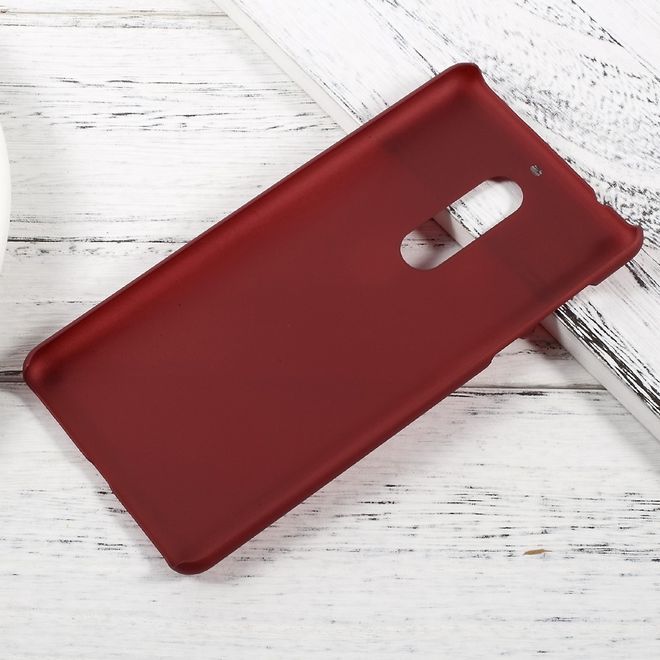 Nokia 5 Handyhülle - Hardcover aus Plastik - gummierte Oberfläche - rot