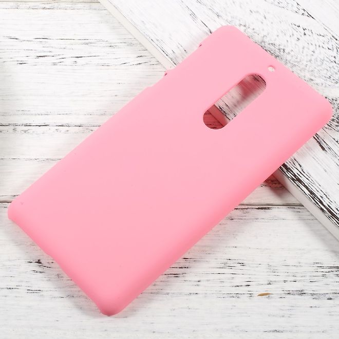 Nokia 5 Handyhülle - Hardcover aus Plastik - gummierte Oberfläche - pink