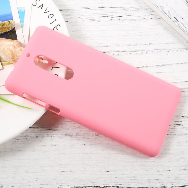 Nokia 5 Handyhülle - Hardcover aus Plastik - gummierte Oberfläche - pink