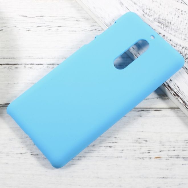 Nokia 5 Handyhülle - Hardcover aus Plastik - gummierte Oberfläche - hellblau