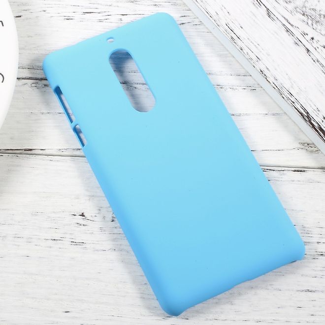 Nokia 5 Handyhülle - Hardcover aus Plastik - gummierte Oberfläche - hellblau