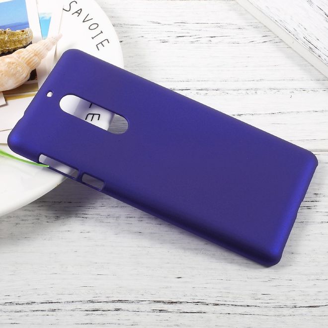 Nokia 5 Handyhülle - Hardcover aus Plastik - gummierte Oberfläche - dunkelblau