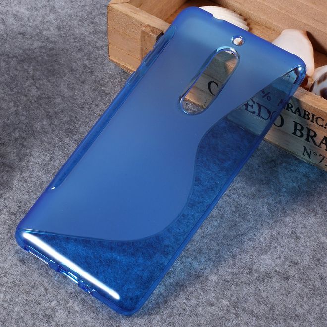 Nokia 5 Hülle - SoftTPU Softcase - S-Shape - blau