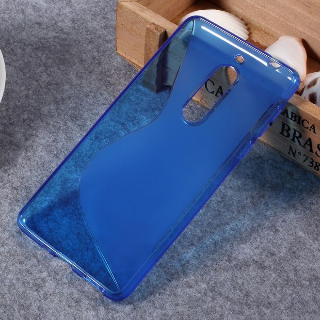Nokia 5 Hülle - SoftTPU Softcase - S-Shape - blau