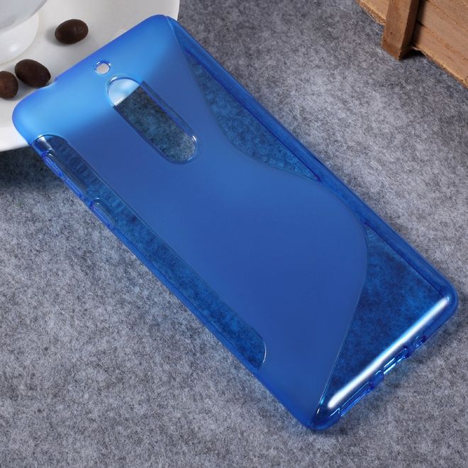 Nokia 5 Hülle - SoftTPU Softcase - S-Shape - blau