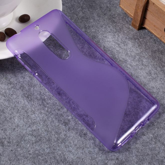 Nokia 5 Hülle - SoftTPU Softcase - S-Shape - purpur