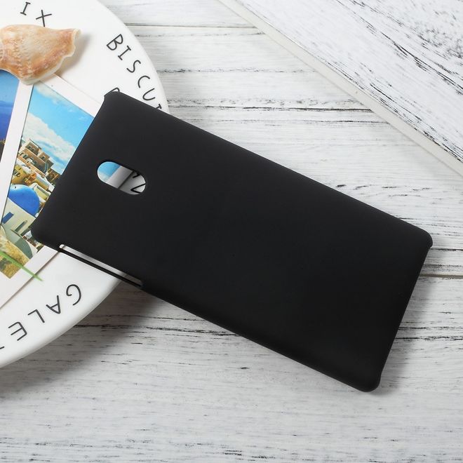 Nokia 3 Handyhülle - Hardcover aus Plastik - gummierte Oberfläche - schwarz