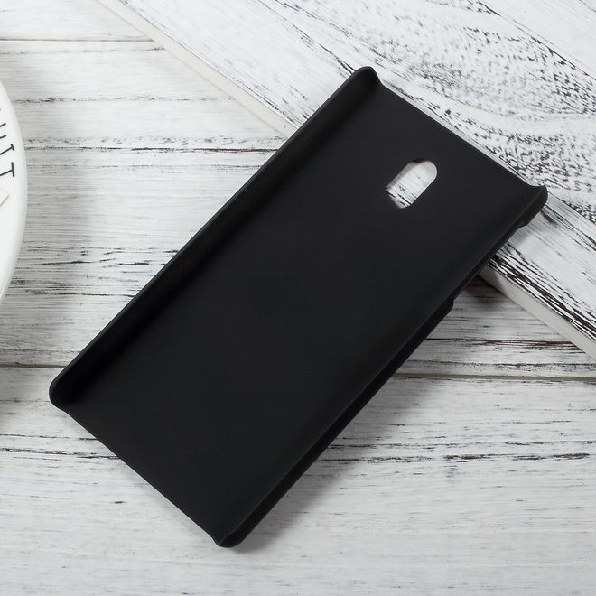 Nokia 3 Handyhülle - Hardcover aus Plastik - gummierte Oberfläche - schwarz