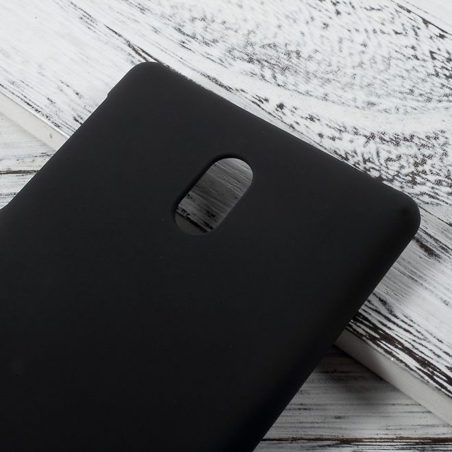 Nokia 3 Handyhülle - Hardcover aus Plastik - gummierte Oberfläche - schwarz