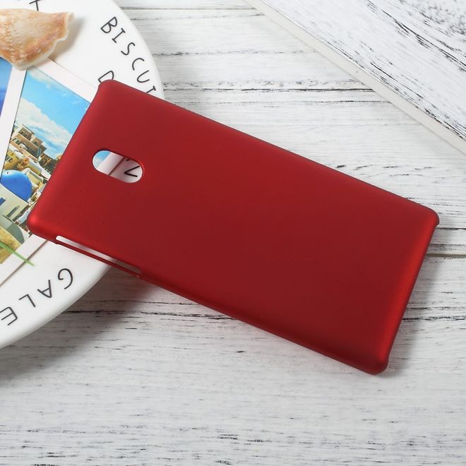 Nokia 3 Handyhülle - Hardcover aus Plastik - gummierte Oberfläche - rot