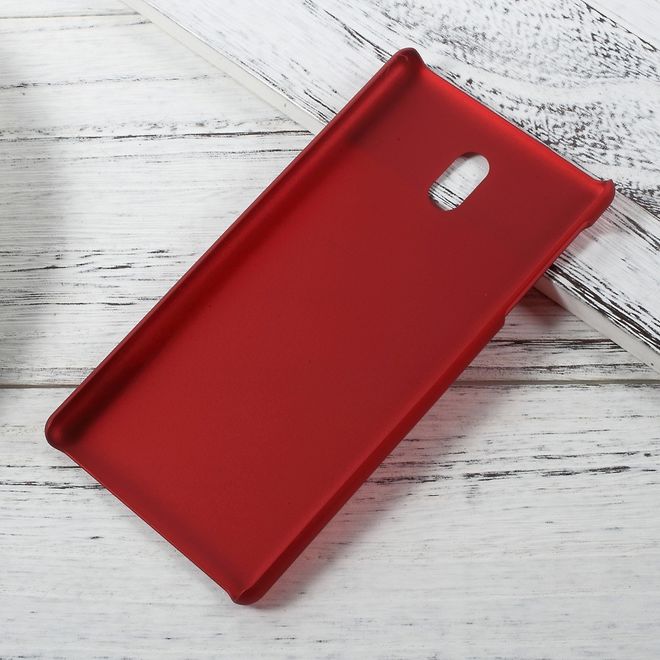 Nokia 3 Handyhülle - Hardcover aus Plastik - gummierte Oberfläche - rot