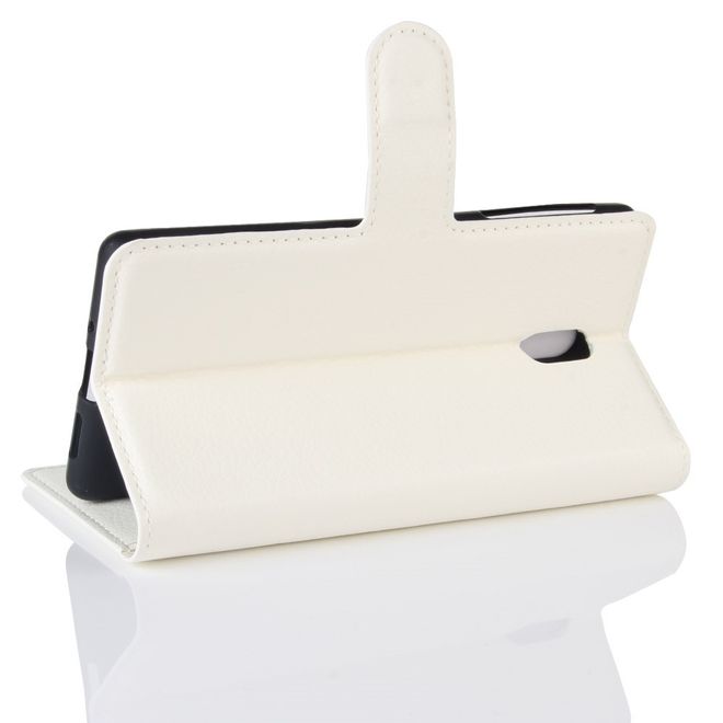 Nokia 3 Hülle - Handy Case aus Leder - mit Litchitextur - weiss