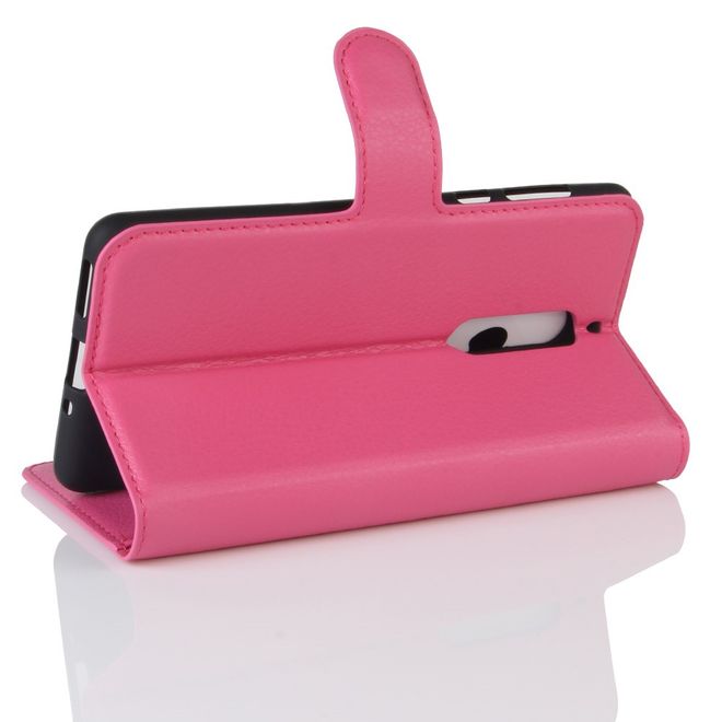 Nokia 5 Hülle - Handy Case aus Leder - mit Litchitextur - rosa