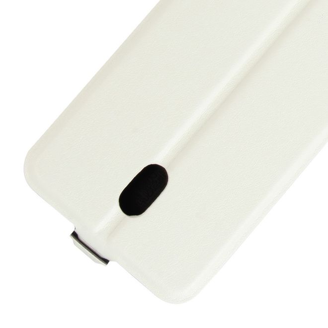 Nokia 3 Handyhülle - Crazy Horse Flip Cover aus Leder - vertikal - mit Visitenkartenfach - weiss