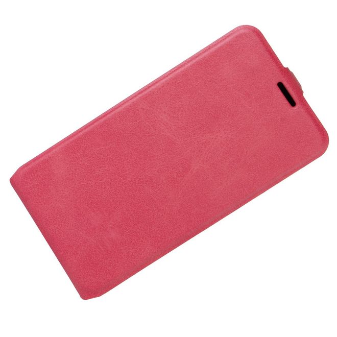 Nokia 3 Handyhülle - Crazy Horse Flip Cover aus Leder - vertikal - mit Visitenkartenfach - rosa