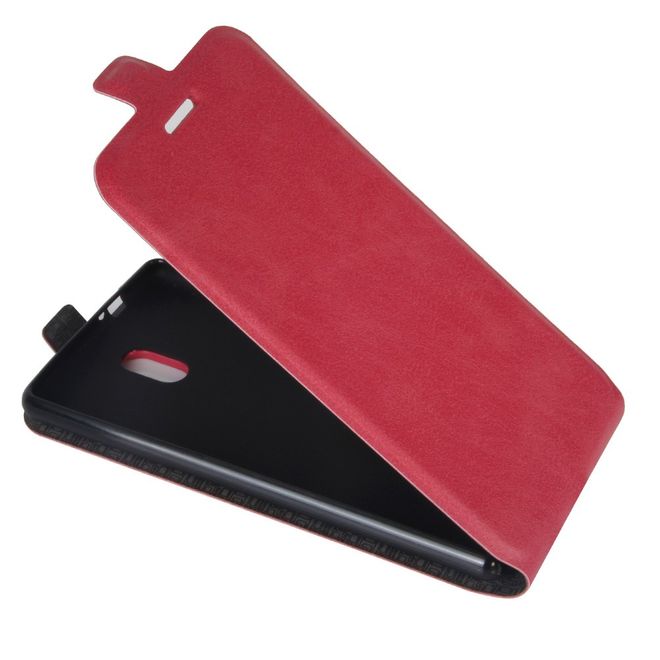 Nokia 3 Handyhülle - Crazy Horse Flip Cover aus Leder - vertikal - mit Visitenkartenfach - rosa