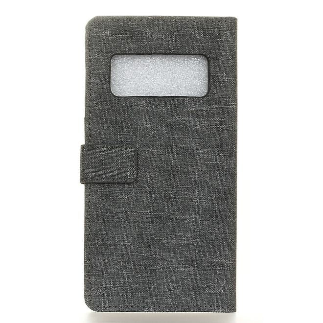 Samsung Galaxy Note 8 Handyhülle - Cover aus Leder/Stoff - mit Visitenkartenfach - grau