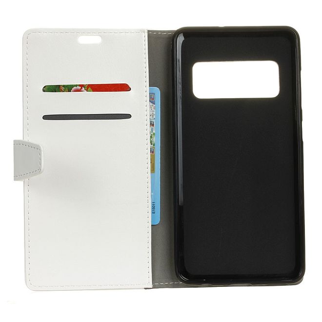 Samsung Galaxy Note 8 Handy Hülle - Crazy Horse Bookcover - mit Standfunktion - weiss