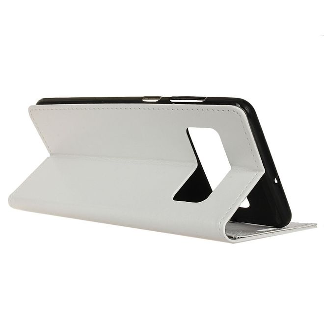 Samsung Galaxy Note 8 Handy Hülle - Crazy Horse Bookcover - mit Standfunktion - weiss