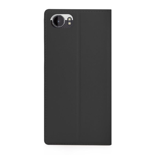 BlackBerry Keyone Handy Case - Hülle aus Leder - mit Standfunktion - schwarz