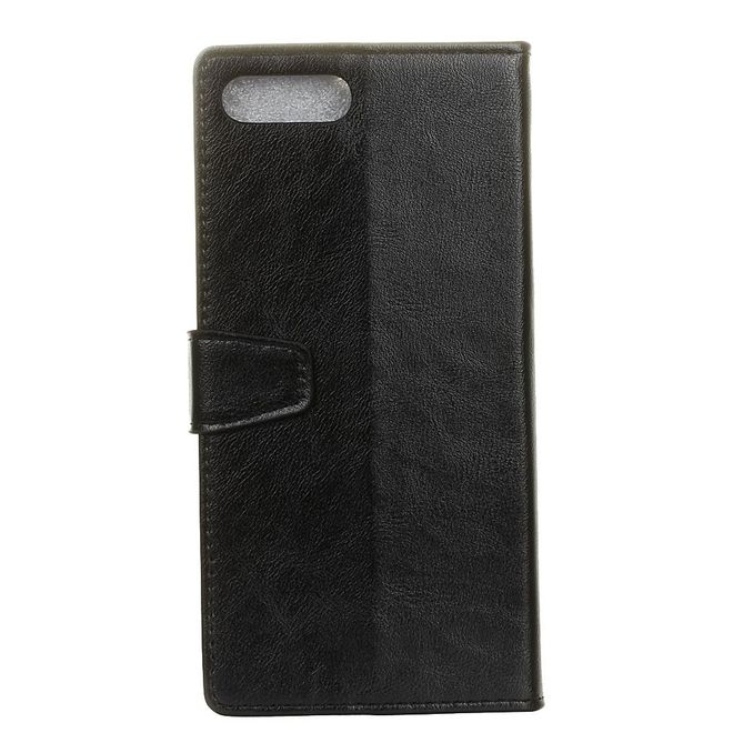 OnePlus 5 Handy Case - Magnetische Crazy Horse Leder Hülle - mit Standfunktion - schwarz