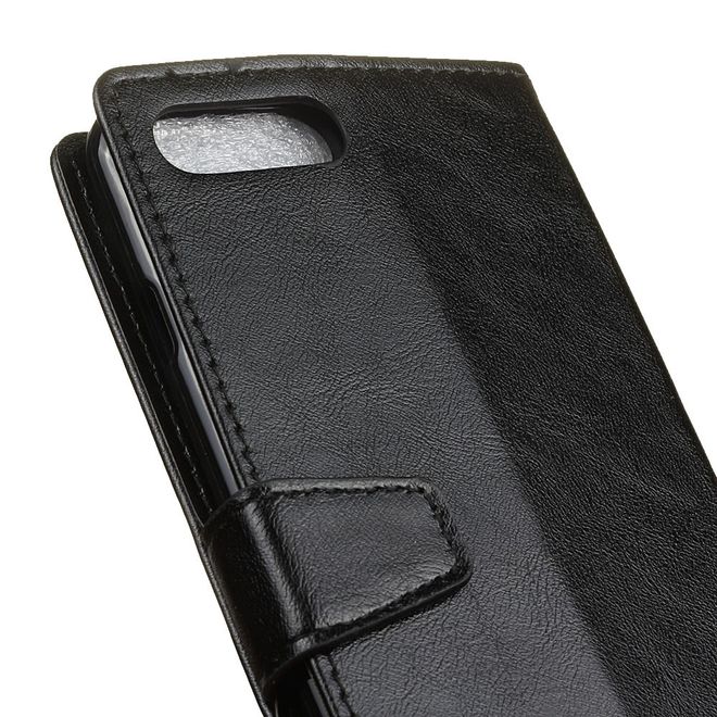 OnePlus 5 Handy Case - Magnetische Crazy Horse Leder Hülle - mit Standfunktion - schwarz