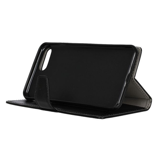 OnePlus 5 Handy Case - Magnetische Crazy Horse Leder Hülle - mit Standfunktion - schwarz