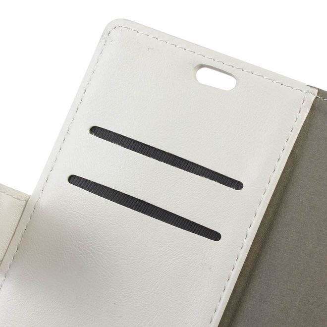 OnePlus 5 Handy Case - Magnetische Crazy Horse Leder Hülle - mit Standfunktion - weiss