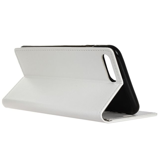 OnePlus 5 Handy Case - Magnetische Crazy Horse Leder Hülle - mit Standfunktion - weiss