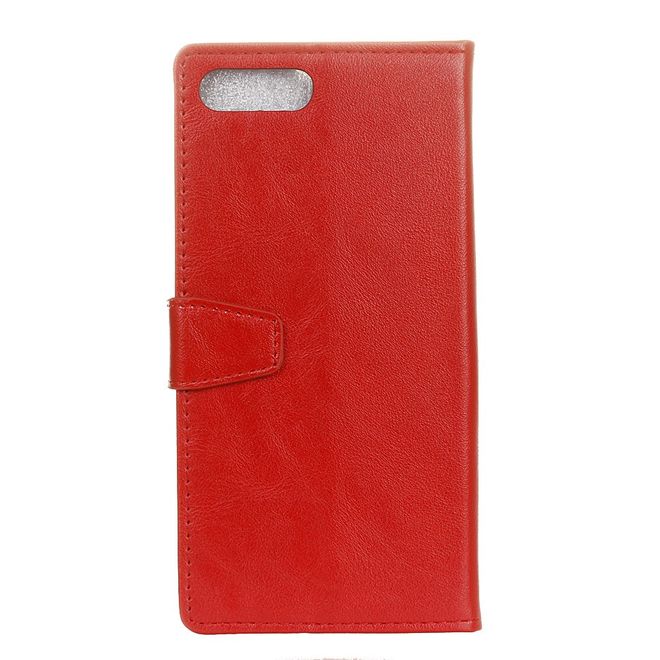 OnePlus 5 Handy Case - Magnetische Crazy Horse Leder Hülle - mit Standfunktion - rot