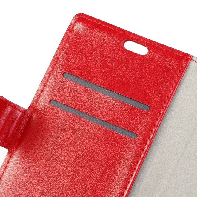 OnePlus 5 Handy Case - Magnetische Crazy Horse Leder Hülle - mit Standfunktion - rot