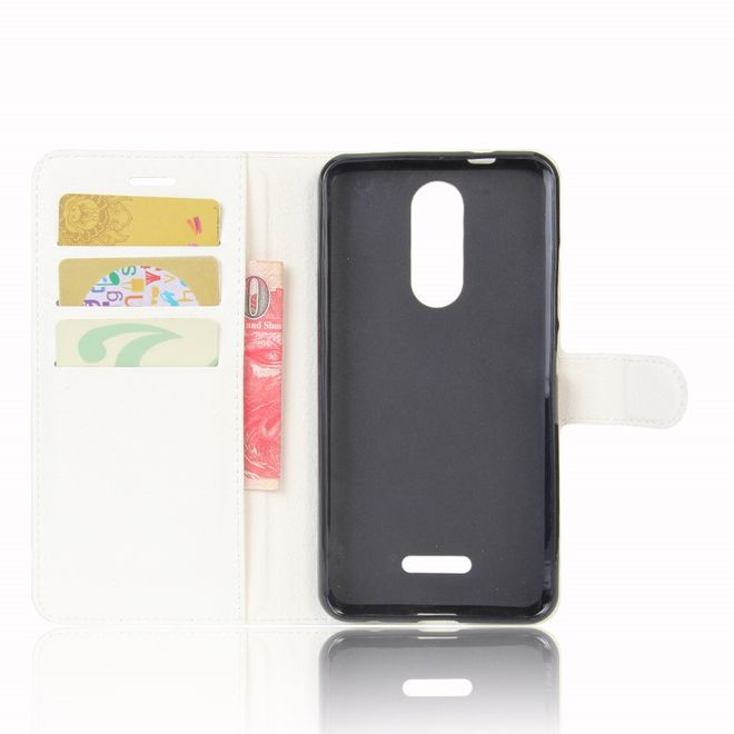 Wiko Upulse Handyhülle - Case aus Leder - mit Litchitextur und Standfunktion - weiss