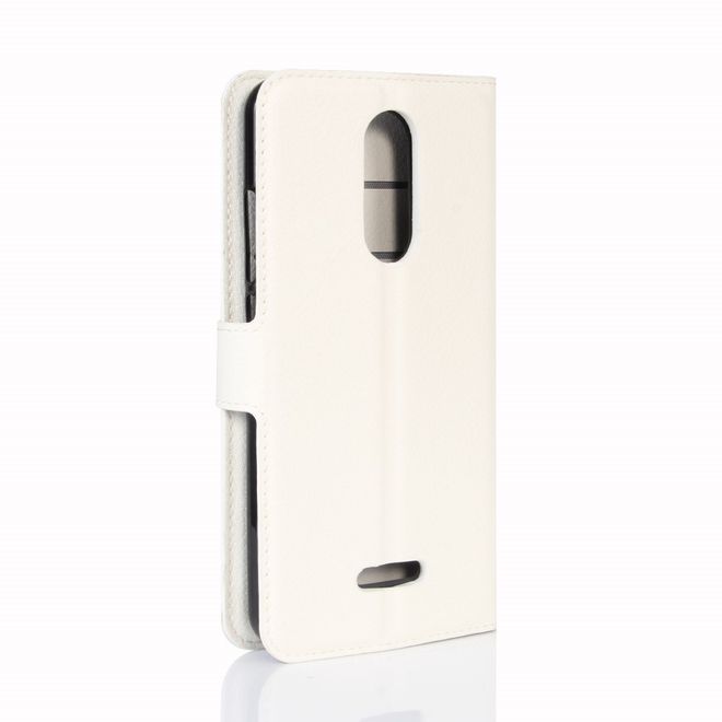 Wiko Upulse Handyhülle - Case aus Leder - mit Litchitextur und Standfunktion - weiss