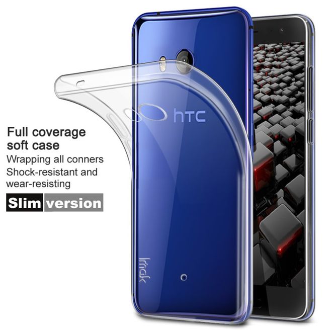 Imak - HTC U11 Handyhülle - TPU Soft Case - sanft - mit Schutzglas - transparent