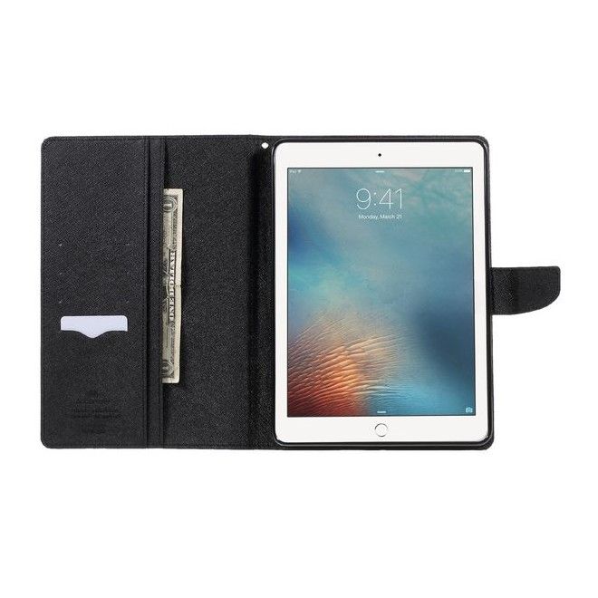 Goospery - iPad 9.7 (2017 & 2018) Hülle - Tablet Bookcover - Fancy Diary Series - schwarz
