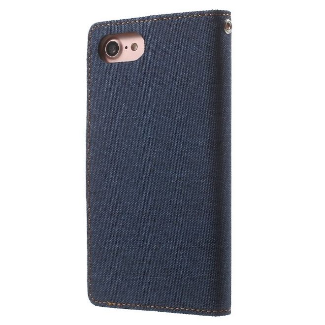 Goospery - Hülle für iPad 9.7 (2017 & 2018) - Bookcover - Canvas Diary Series - navy/camel