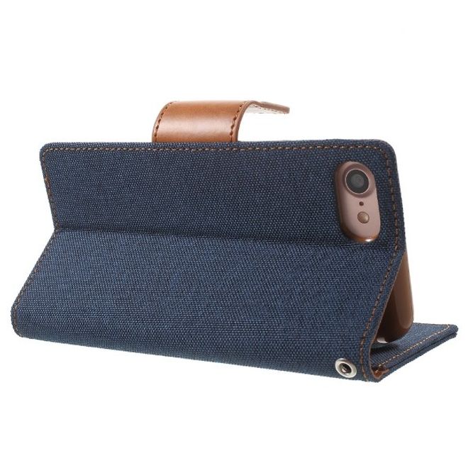 Goospery - Hülle für iPad 9.7 (2017 & 2018) - Bookcover - Canvas Diary Series - navy/camel