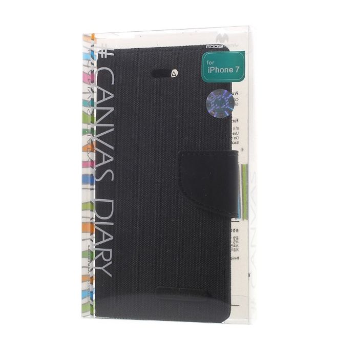 Goospery - Hülle für iPad 9.7 (2017 & 2018) - Bookcover - Canvas Diary Series - schwarz