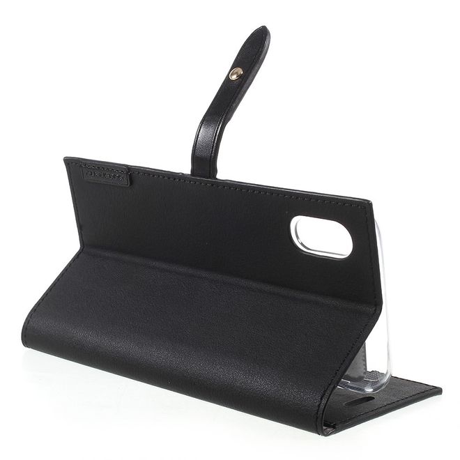 Goospery - Hülle für iPhone XS / X - Kunstleder Case - Romance Diary Series - schwarz