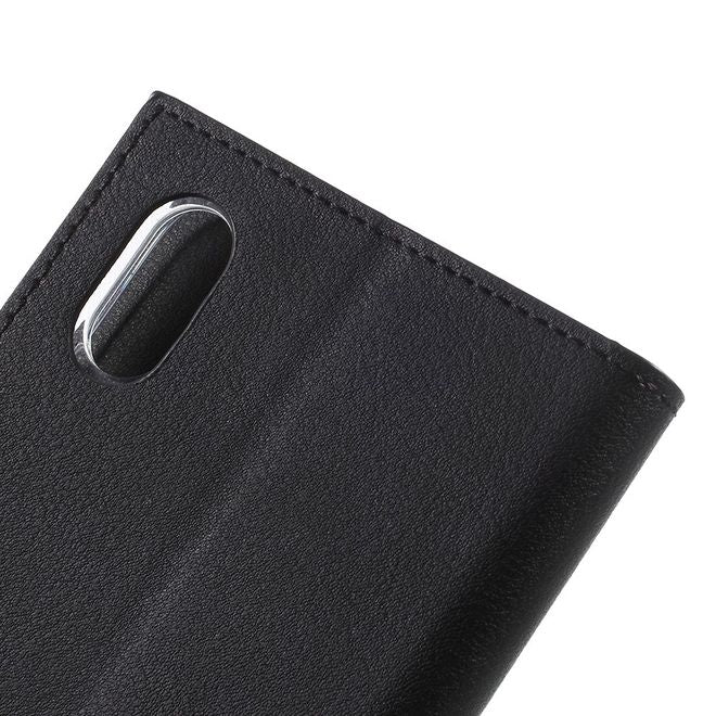 Goospery - Hülle für iPhone XS / X - Kunstleder Case - Romance Diary Series - schwarz