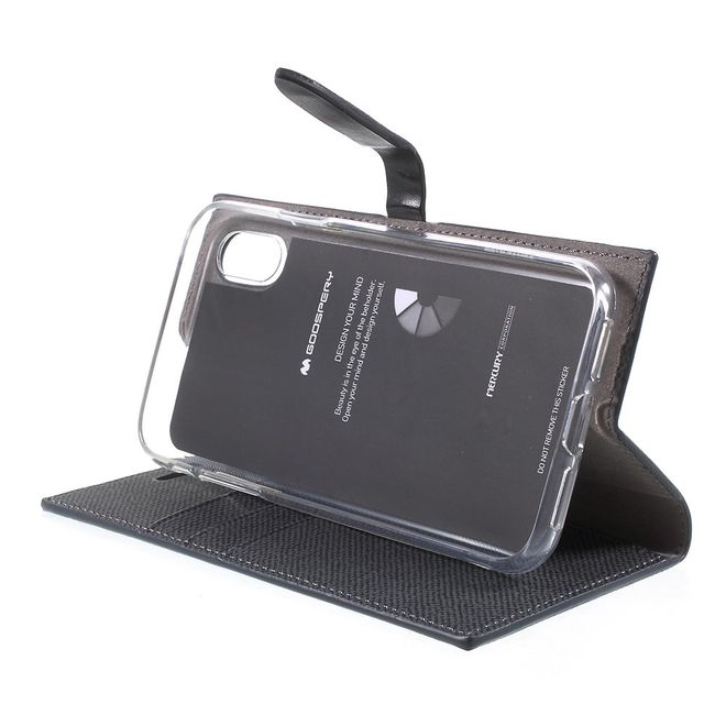 Goospery - iPhone XS / X Handy Case - Hülle aus Kunstleder - Milano Diary Series - schwarz