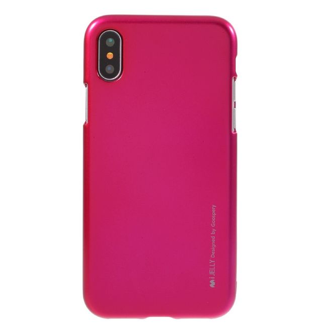 Goospery - Handy Hülle für iPhone XS / X - TPU Soft Case - i Jelly Metal Series - rosa