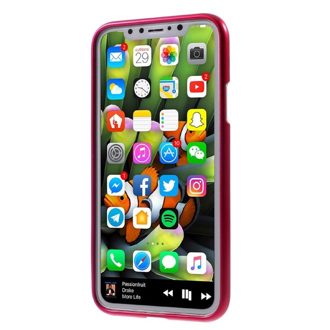 Goospery - Handy Hülle für iPhone XS / X - TPU Soft Case - i Jelly Metal Series - rosa